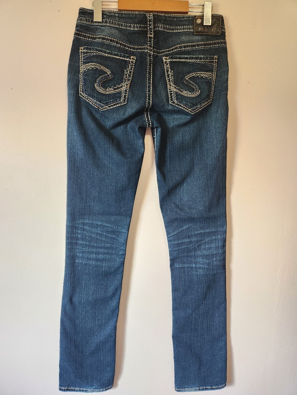 Silver Jeans Co. Suki Mid Straight Fluid Denim Sz W28 L34 Y2K 00s Aesthetic - Picture 5 of 14